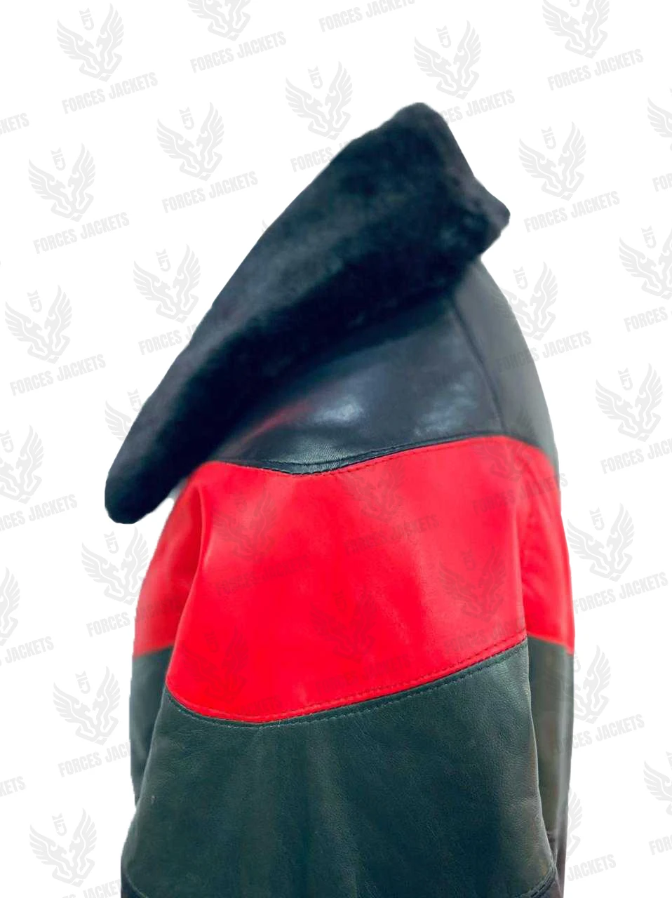 Red Green And Black Bomber Leather Jacket 6 Red Green And Black Bomber Leather Jacket - Image 4