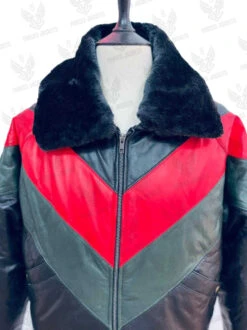Red Green And Black Bomber Leather Jacket 12 Red Green And Black Bomber Leather Jacket -Us Military Jacket 03