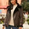 Faux Shearling Aviator Jacket