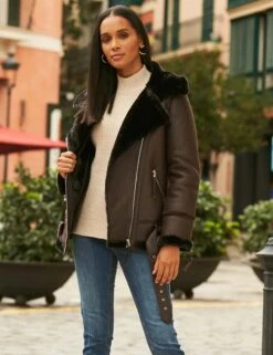 Faux Shearling Aviator Jacket -Us Military Jacket 134