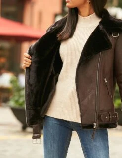 Faux Shearling Aviator Jacket -Us Military Jacket 141