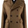Short Coconut Brown Pea Coat