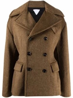 Short Coconut Brown Pea Coat