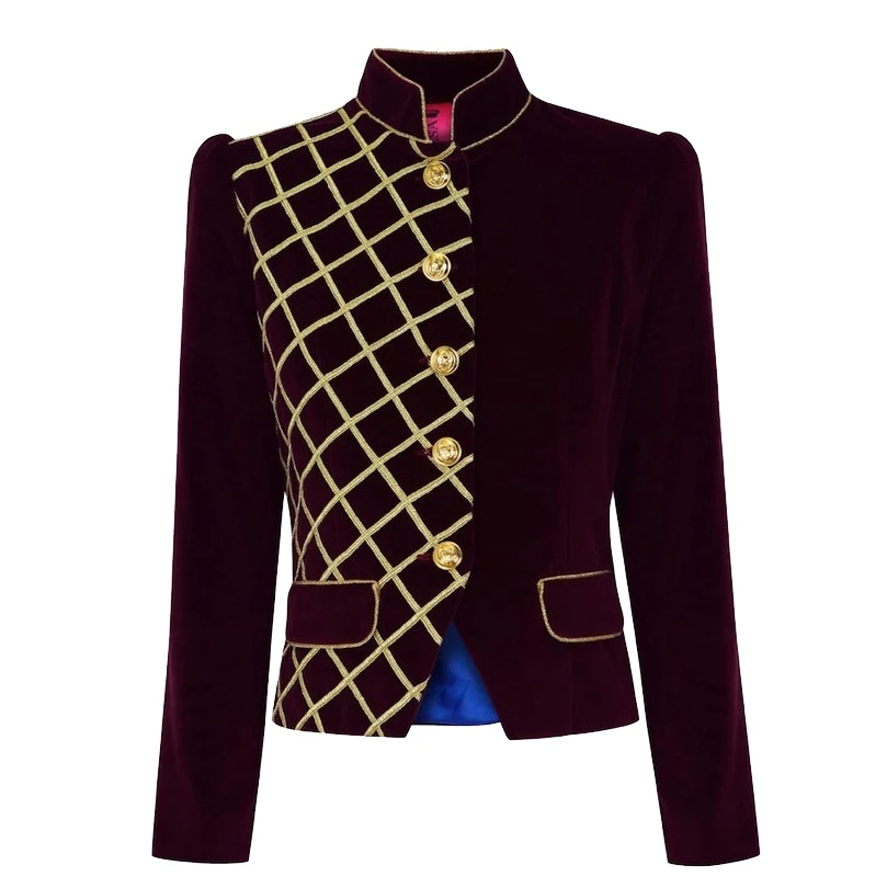 Military Parade Maroon Velvet Jacket 3 Military Parade Maroon Velvet Jacket