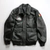 A-2 Aviator Black Leather Embroidery Jacket 2 A-2 Aviator Black Leather Embroidery Jacket -Us Military Jacket A 2 Aviator Black Leather Embroidery Jacket 1