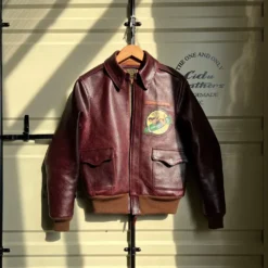A-2 Aviator Burgundy Bomber Flight Jacket