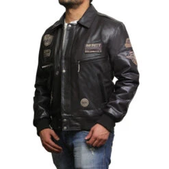 A-2 Aviator Flying Black Leather Bomber Jacket -Us Military Jacket A 2 Aviator Flying Black Leather Jacket 1