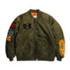 A Bathing Ape Shark Loose Fit Ma-1 Army Green Bomber Jacket