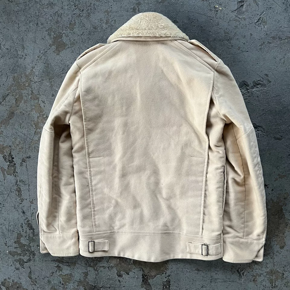 APC Military A-2 White Shearling Bomber Jacket 4 APC Military A-2 White Shearling Bomber Jacket - Image 2