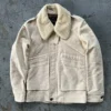 APC Military A-2 White Shearling Bomber Jacket 1 APC Military A-2 White Shearling Bomber Jacket -Us Military Jacket APC Military A 2 White Shearling Bomber Jacket