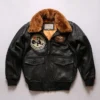 Air Force G-1 Pilot Fur Collar Black Cowhide Leather Bomber Jacket -Us Military Jacket Air Force G 1 Pilot Fur Collar Black Cowhide Leather Bomber Jacket