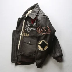 Air Force G-1 Pilot My Player Brown Leather Bomber Jacket -Us Military Jacket Air Force G 1 Pilot My Player Brown Leather Jacket 1