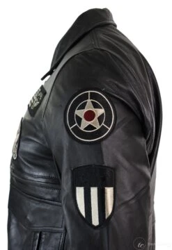 Air Force Black Leather Pilot Aviator Flying Jacket -Us Military Jacket Air Force Leather Pilot Aviator Flying Jacket