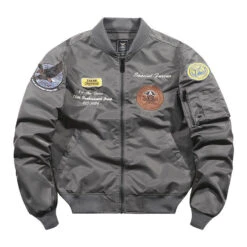 Air Force Ma-1 Grey Flight Bomber Military Jacket