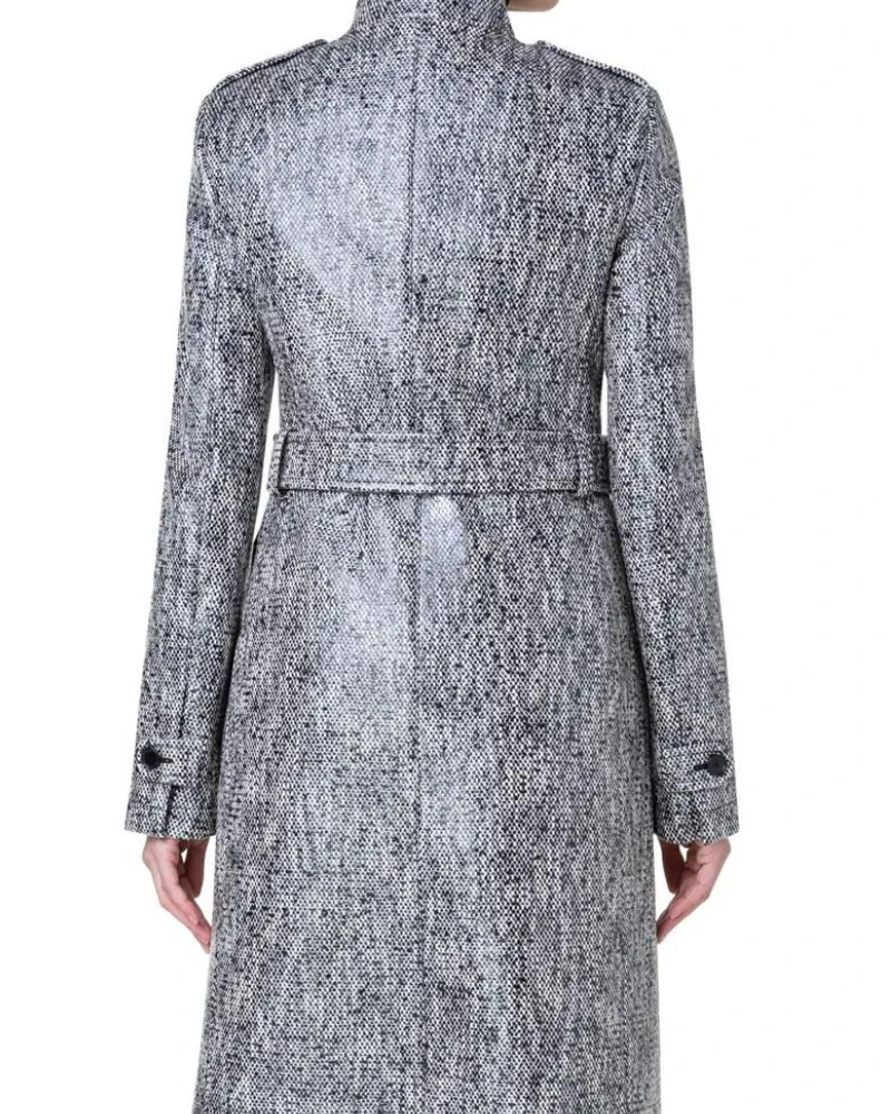 Akris Punto Lacquered Tweed Rain Coat With Removable Lining 4 Akris Punto Lacquered Tweed Rain Coat With Removable Lining - Image 2