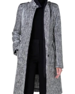 Akris Punto Lacquered Tweed Rain Coat With Removable Lining