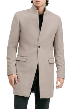 All Saints Oatmeal White Hargrove Coat