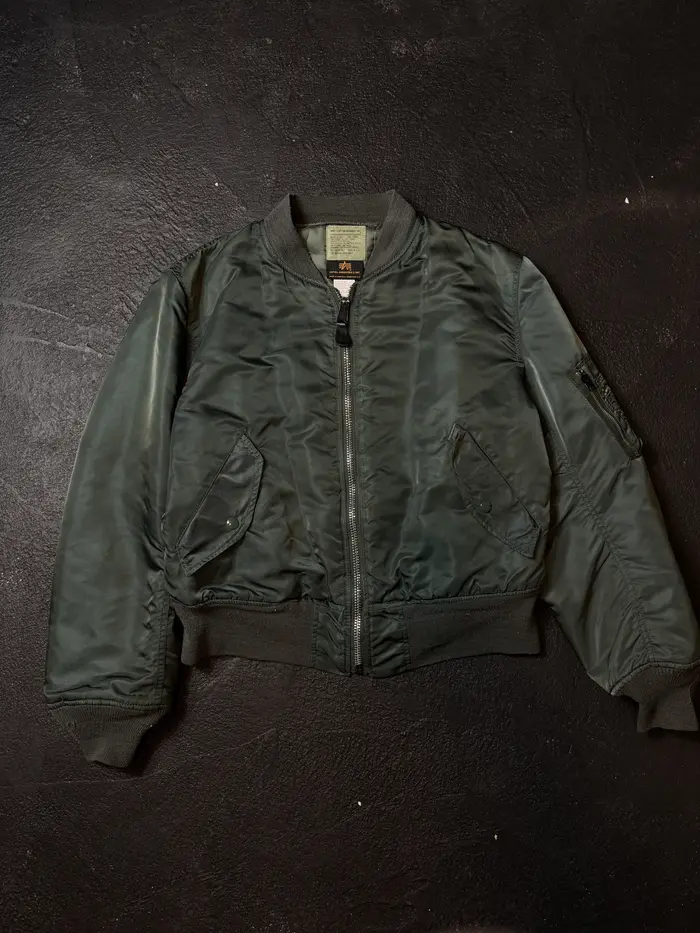 Alpha Industries American Man Lags Green Ma-1 Bomber Jacket 4 Alpha Industries American Man Lags Green Ma-1 Bomber Jacket - Image 2