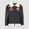 Alpha Industries B-3 Black Leather Bomber Jacket -Us Military Jacket Alpha Industries B 3 Black Leather Bomber Jacket 1