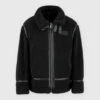 Alpha Industries B-3 Black Teddy Bomber Jacket -Us Military Jacket Alpha Industries B 3 Black Teddy Bomber Jacket 1