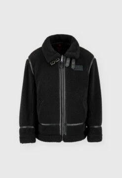 Alpha Industries B-3 Black Teddy Bomber Jacket