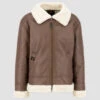 Alpha Industries B-3 Brown Leather Bomber Fur Jacket 2 Alpha Industries B-3 Brown Leather Bomber Fur Jacket -Us Military Jacket Alpha Industries B 3 Brown Leather Bomber Fur Jacket 1