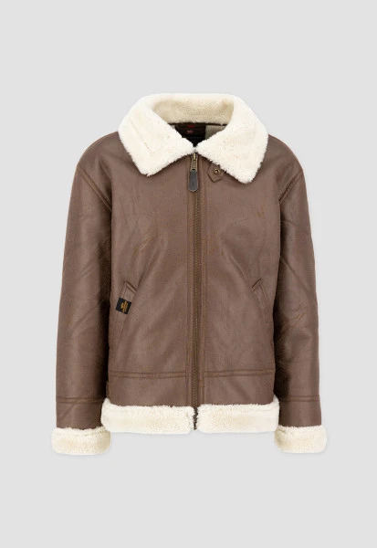 Alpha Industries B-3 Brown Leather Bomber Fur Jacket 3 Alpha Industries B-3 Brown Leather Bomber Fur Jacket