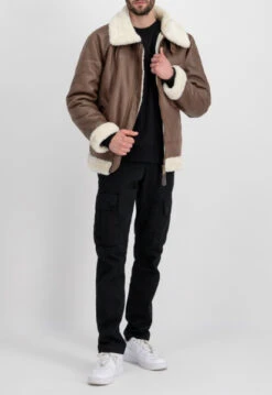 Alpha Industries B-3 Brown Leather Bomber Fur Jacket 11 Alpha Industries B-3 Brown Leather Bomber Fur Jacket -Us Military Jacket Alpha Industries B 3 Brown Leather Fur Jacket