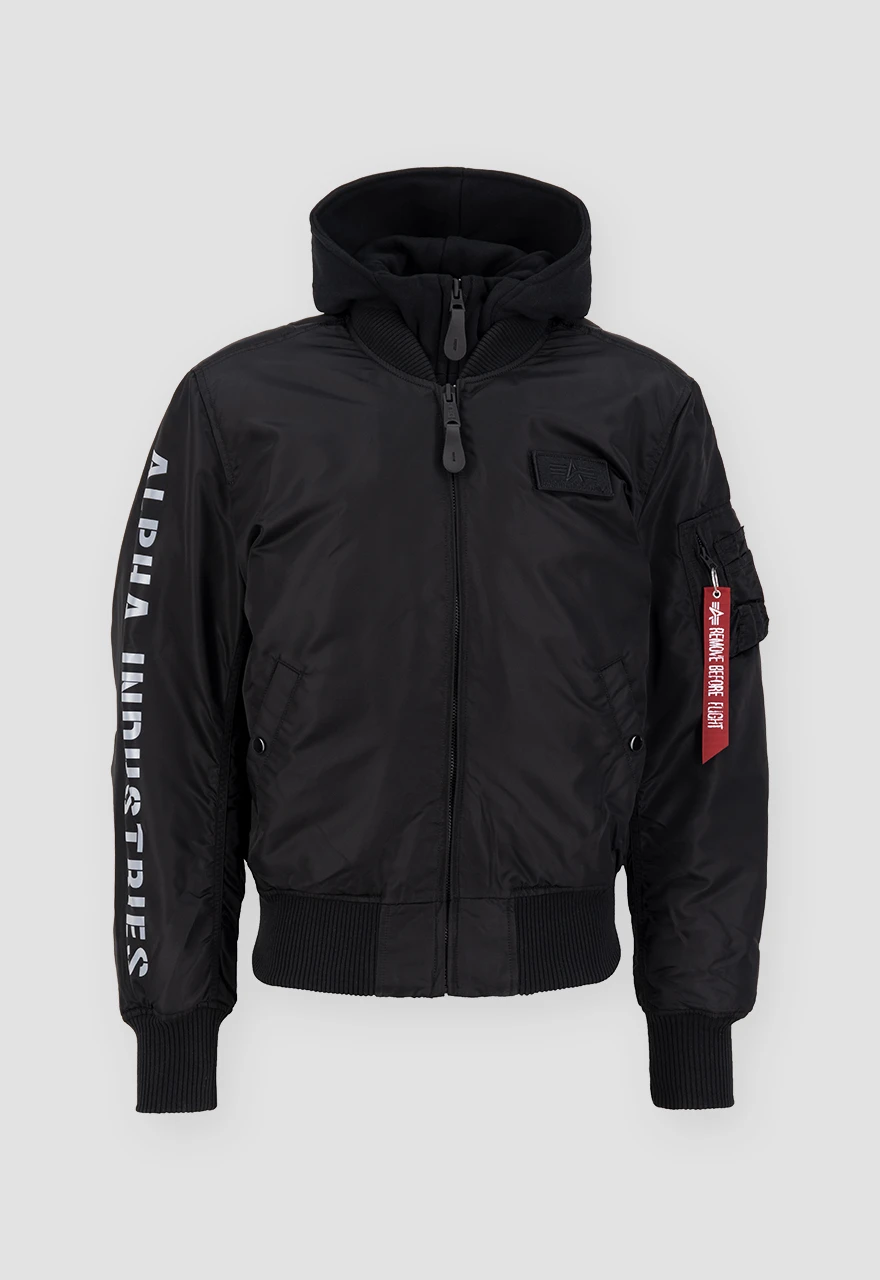 Alpha Industries Ma-1 Black And Reflective Hooded Jacket 3 Alpha Industries Ma-1 Black And Reflective Hooded Jacket