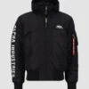 Alpha Industries Ma-1 Black And White Hooded Jacket