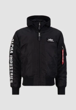 Alpha Industries Ma-1 Black And White Hooded Jacket