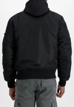 Alpha Industries Ma-1 Black And White Hooded Jacket -Us Military Jacket Alpha Industries Ma 1 Black And White Jacket