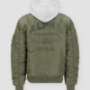 Alpha Industries Ma-1 Green Hooded Bomber Jacket 1 Alpha Industries Ma-1 Green Hooded Bomber Jacket -Us Military Jacket Alpha Industries Ma 1 Green Hooded Bomber Jacket 1