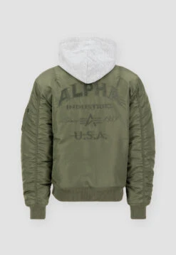 Alpha Industries Ma-1 Green Hooded Bomber Jacket