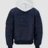 Alpha Industries Ma-1 Navy Blue Hooded Bomber Jacket -Us Military Jacket Alpha Industries Ma 1 Navy Blue Hooded Bomber Jacket