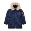 Alpha Industries Womens N-3b Navy Blue Parka Jacket