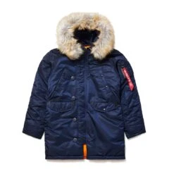 Alpha Industries Womens N-3b Navy Blue Parka Jacket