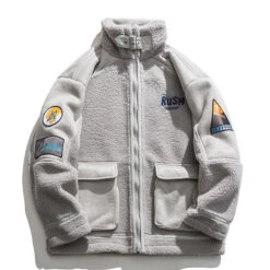 American Fashion Lamb Velvet Jacket -Us Military Jacket American Fashion Lamb Velvet Grey Jacket