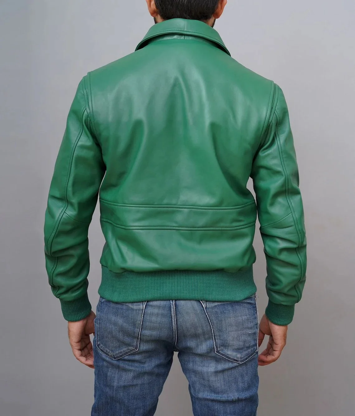 American Forces G-1 Flight Green Bomber Leather Jacket 4 American Forces G-1 Flight Green Bomber Leather Jacket - Image 2