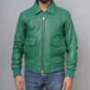 American Forces G-1 Flight Green Bomber Leather Jacket