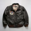 American G-1 Setta Poan Brown Leather Flight Jacket -Us Military Jacket American G 1 Setta Poan Brown Leather Flight Jacket 1