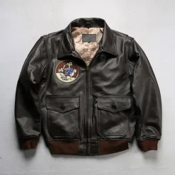 American G-1 Setta Poan Brown Leather Flight Jacket