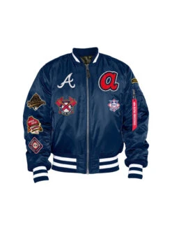 Atlanta Braves X Alpha X New Era Ma-1 Blue Bomber Jacket