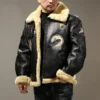 Authentic Men’s B-3 Aviator Sheepskin Black Leather Bomber Jacket -Us Military Jacket Authentic Mens B 3 Aviator Sheepskin Black Leather Bomber Jacket 1