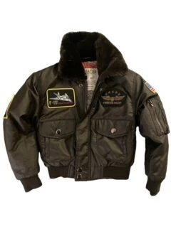 Authentic Top Gun Green Bomber Aviator Flight Jacket -Us Military Jacket Authentic Top Gun Green Aviator Flight Jacket 1