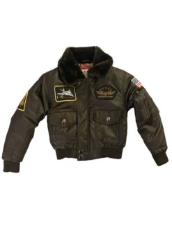 Authentic Top Gun Green Bomber Aviator Flight Jacket