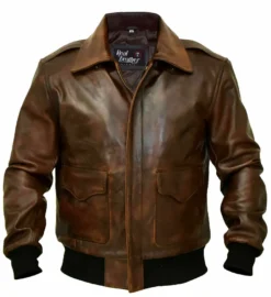 Aviator G-1 Bomber Flight Distressed Brown Lamb Leather Jacket