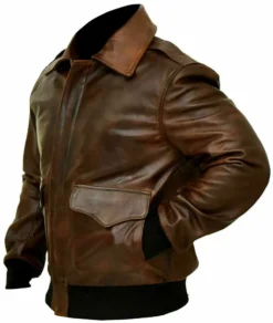Aviator G-1 Bomber Flight Distressed Brown Lamb Leather Jacket -Us Military Jacket Aviator G 1 Bomber Flight Distressed Brown Leather Jacket