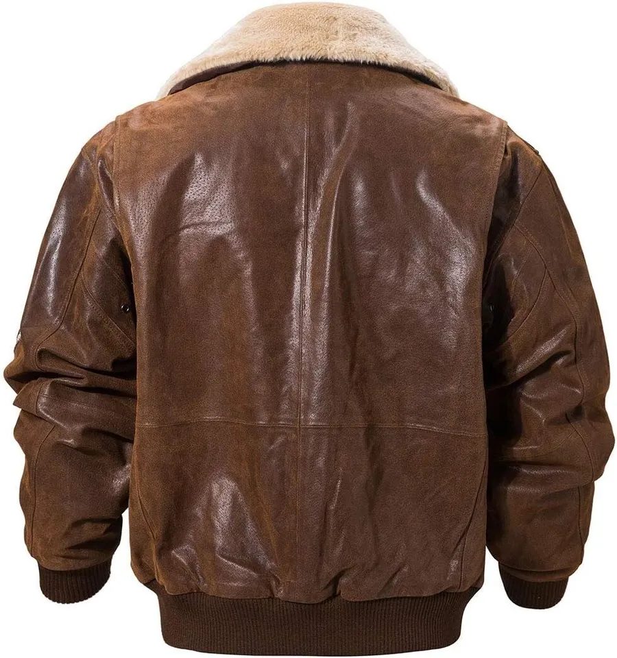 Aviator G-1 Brown Flight Distressed Leather Jacket 5 Aviator G-1 Brown Flight Distressed Leather Jacket - Image 3
