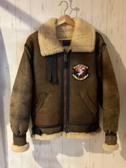 Avirex B-3 Brown Leather Bomber Flight Jacket